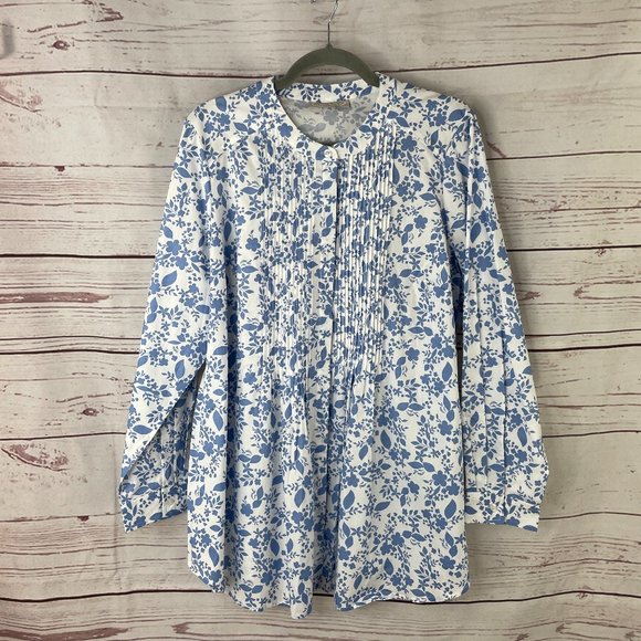 Woman Within Perfect Pintucked Shirt Size 18/20 - Picture 2 of 10